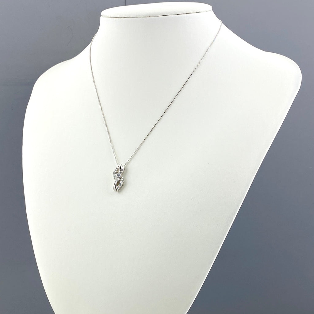 メレダイヤ デザインネックレス プラチナ ペンダント ネックレス Pt900 Pt850 ダイヤモンド レディース 【中古】nbjwl