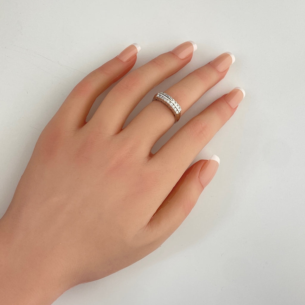 メレダイヤ デザインリング プラチナ 指輪 リング 10号 Pt900 ダイヤモンド レディース 【中古】nbjwl