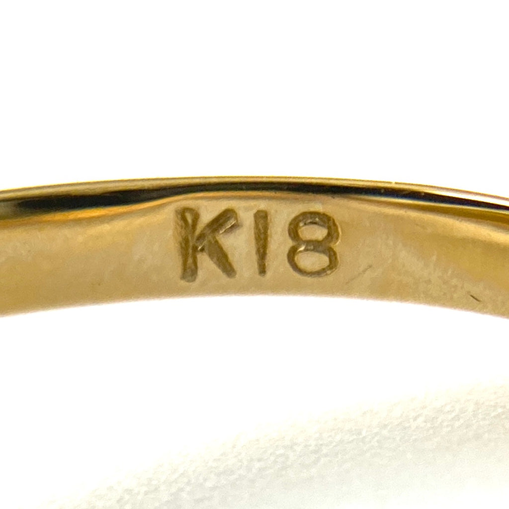 メレダイヤ デザインリング YG イエローゴールド 指輪 リング 7号 K18 ダイヤモンド レディース 【中古】nbjwl