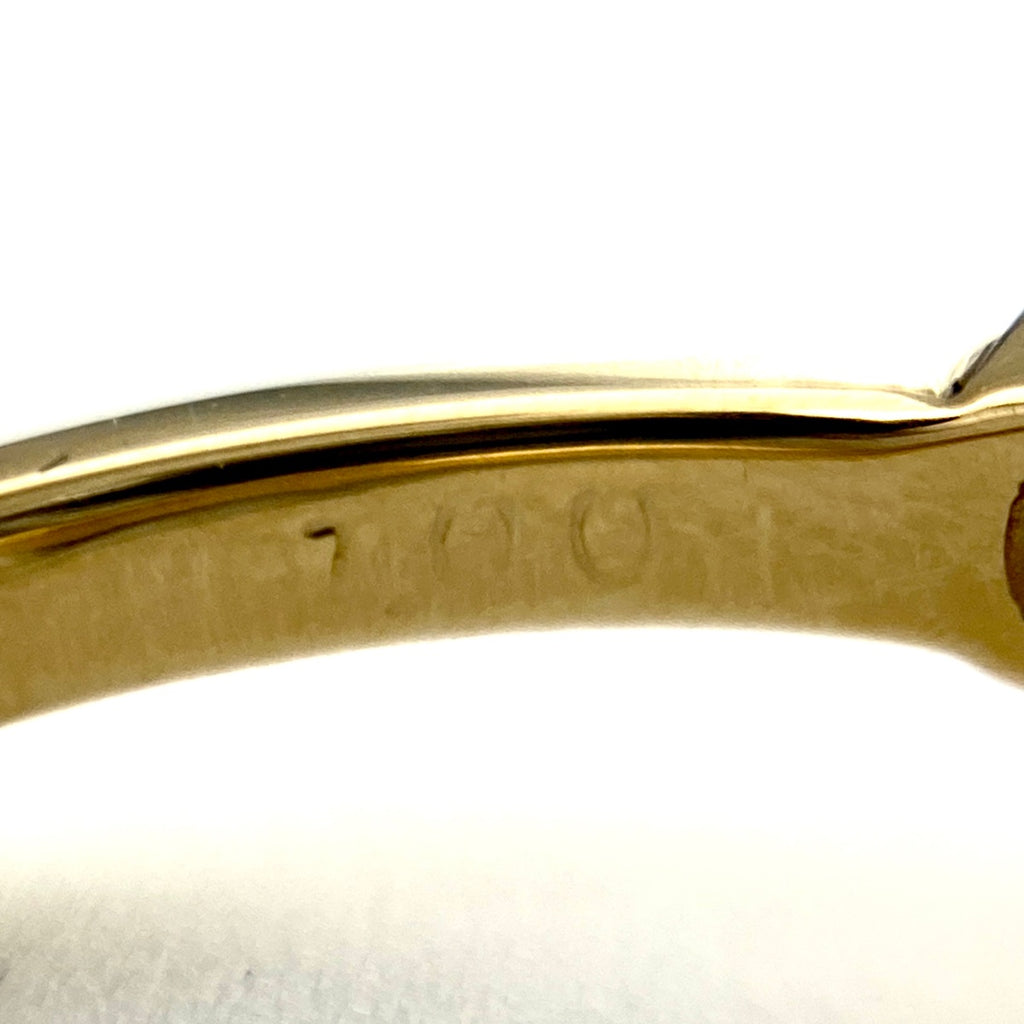 メレダイヤ デザインリング YG イエローゴールド 指輪 リング 7号 K18 ダイヤモンド レディース 【中古】nbjwl