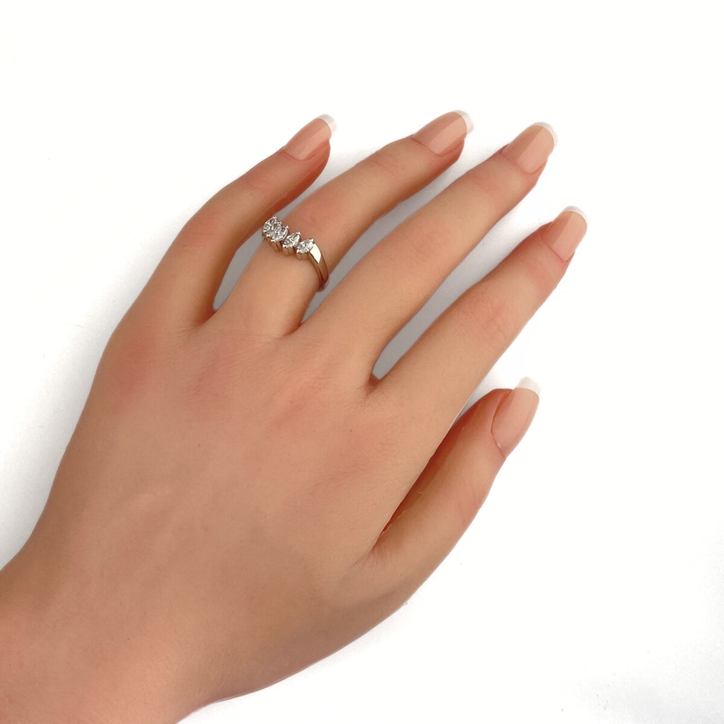 メレダイヤ デザインリング プラチナ 指輪 リング 11.5号 Pt850 ダイヤモンド レディース 【中古】nbjwl