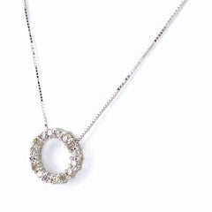 メレダイヤ デザインネックレス WG ホワイトゴールド ペンダント ネックレス K18 WG ダイヤモンド レディース 【中古】nbjwl