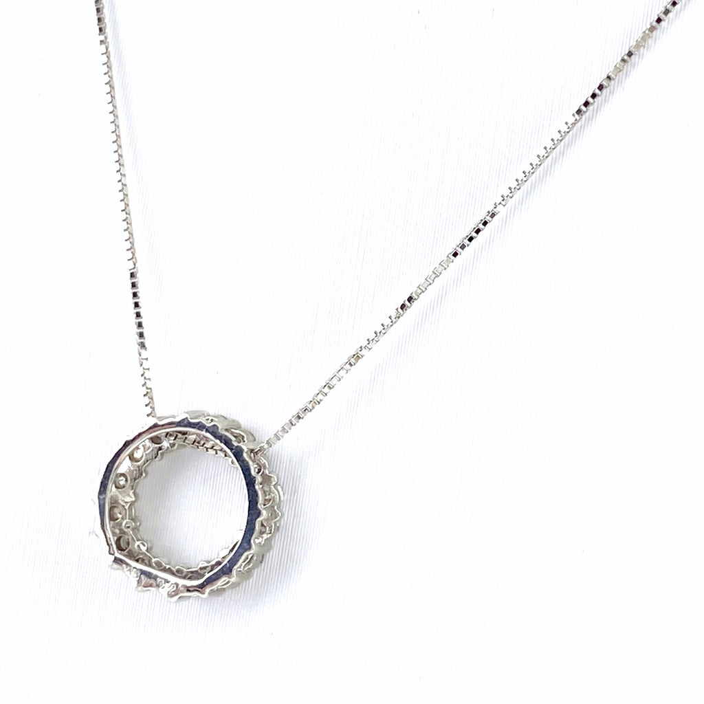 メレダイヤ デザインネックレス WG ホワイトゴールド ペンダント ネックレス K18 WG ダイヤモンド レディース 【中古】nbjwl