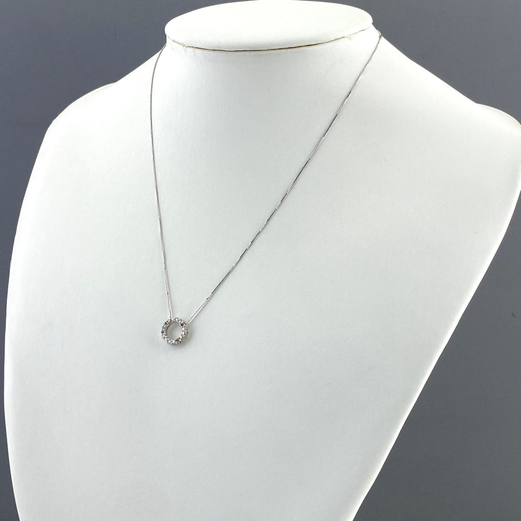 メレダイヤ デザインネックレス WG ホワイトゴールド ペンダント ネックレス K18 WG ダイヤモンド レディース 【中古】nbjwl