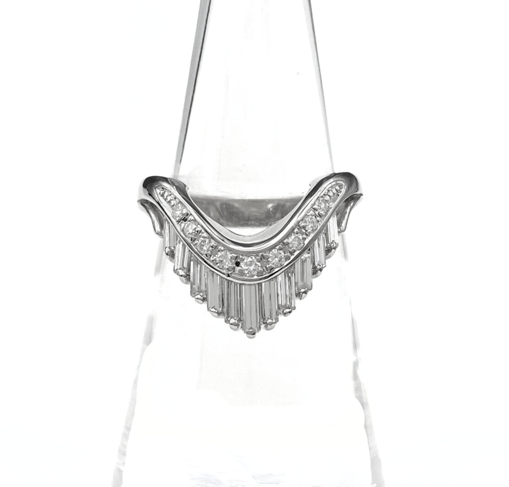 メレダイヤ デザインリング プラチナ 指輪 リング 12.5号 Pt900 ダイヤモンド レディース 【中古】nbjwl