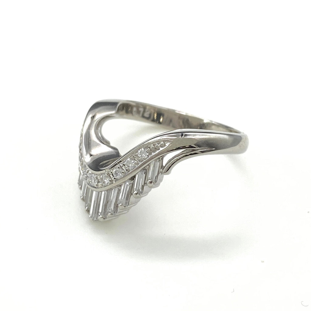 メレダイヤ デザインリング プラチナ 指輪 リング 12.5号 Pt900 ダイヤモンド レディース 【中古】nbjwl