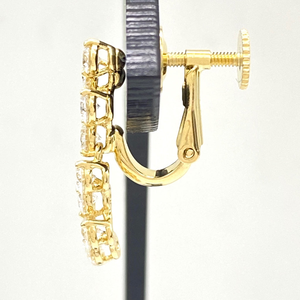 ジュネ メレダイヤ デザインイヤリング YG イエローゴールド イヤリング 750 ダイヤモンド レディース 【中古】brjwl