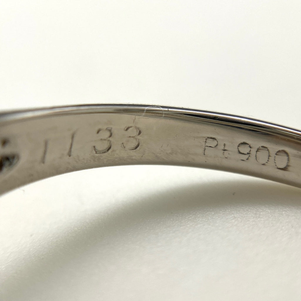 クリソベリルキャッツアイ デザインリング プラチナ 指輪 メレダイヤ リング 12号 Pt900 クリソベリルキャッツアイ ダイヤモンド レディース 【中古】nbjwl