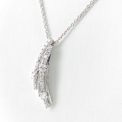 メレダイヤ デザインネックレス WG ホワイトゴールド ペンダント ネックレス K18 WG ダイヤモンド レディース 【中古】 
 ラッピング可