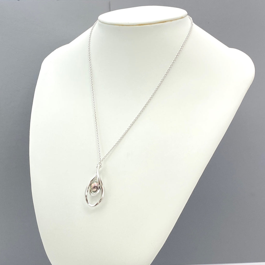 【最終値引き】 ミキモト パール デザインネックレス ペンダント メレダイヤ 真珠 ネックレス K18 パール ダイヤモンド レディース 【中古】brjwl