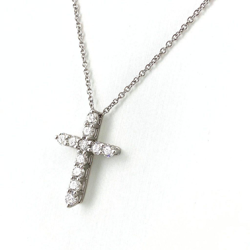 ティファニー スモールクロス ネックレス プラチナ ペンダント メレダイヤ ネックレス Pt950 ダイヤモンド レディース 【中古】brjwl