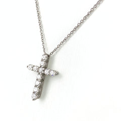 ティファニー スモールクロス ネックレス プラチナ ペンダント メレダイヤ ネックレス Pt950 ダイヤモンド レディース 【中古】brjwl