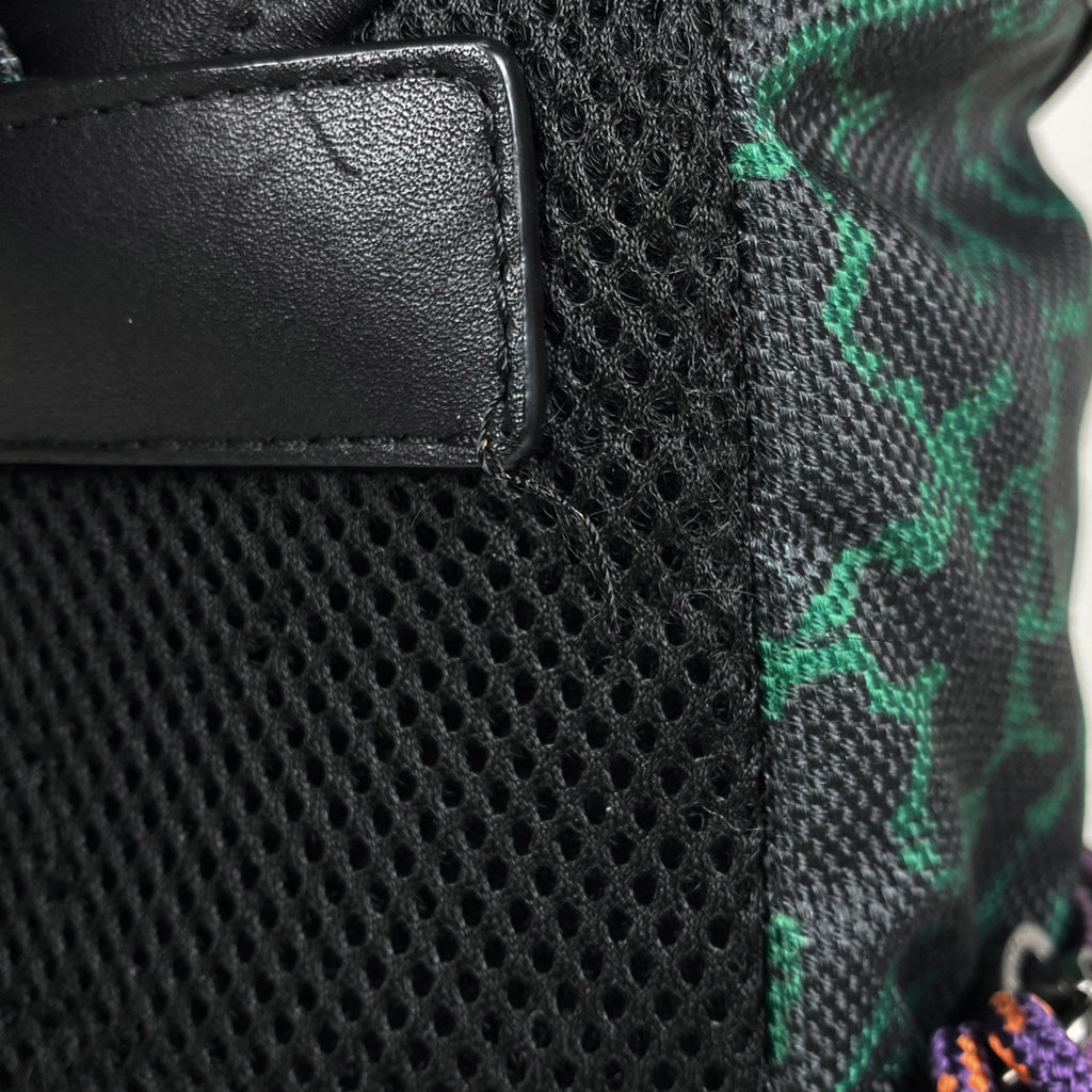 コーチ ロゴ リュックサック バッグパック リュック レザー ブラック グリーン 89929 メンズ 【中古】brbag
