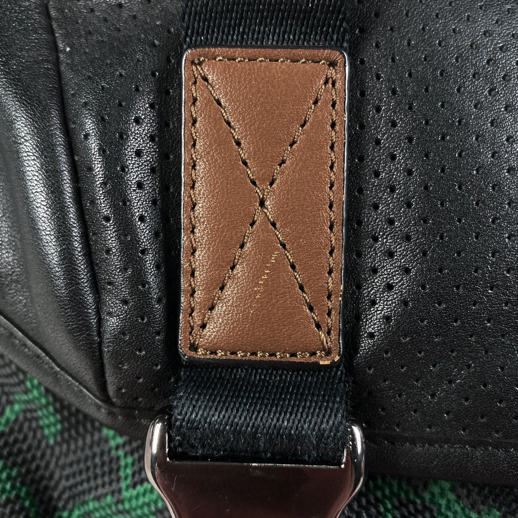 コーチ ロゴ リュックサック バッグパック リュック レザー ブラック グリーン 89929 メンズ 【中古】brbag