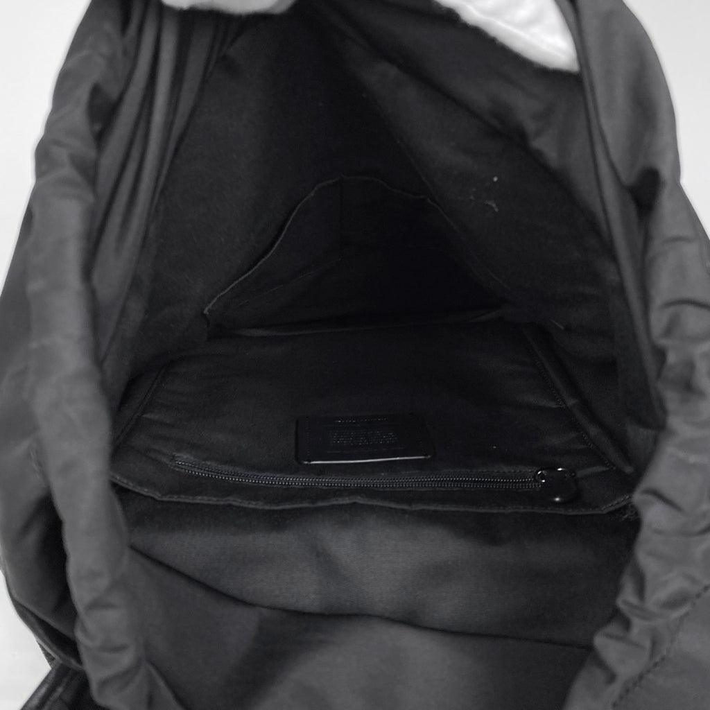コーチ ロゴ リュックサック バッグパック リュック レザー ブラック グリーン 89929 メンズ 【中古】brbag