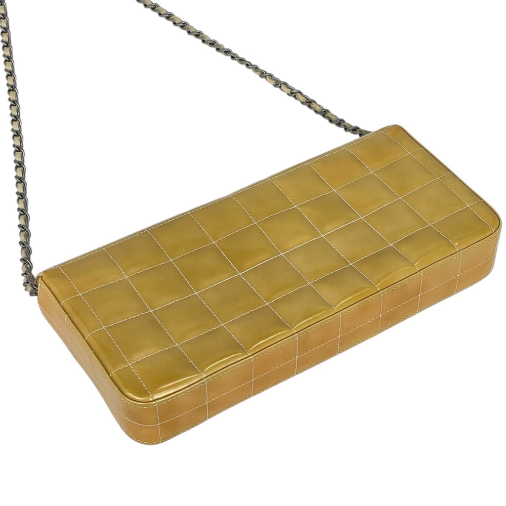 シャネル チョコバー チェーン ショルダーバッグ ココマーク エナメル ショルダーバッグ パテントレザー イエロー レディース 【中古】 brbag