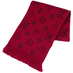 ルイ・ヴィトン エシャルプ ロゴマニア モノグラム マフラー ウール シルク ルビー(レッド） レディース 【中古】brbag
