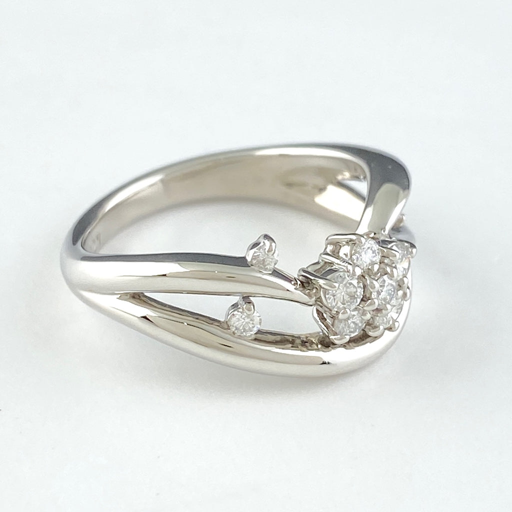 星の砂 メレダイヤ デザインリング プラチナ 指輪 リング 10.5号 Pt900 ダイヤモンド レディース 【中古】 
 ラッピング可