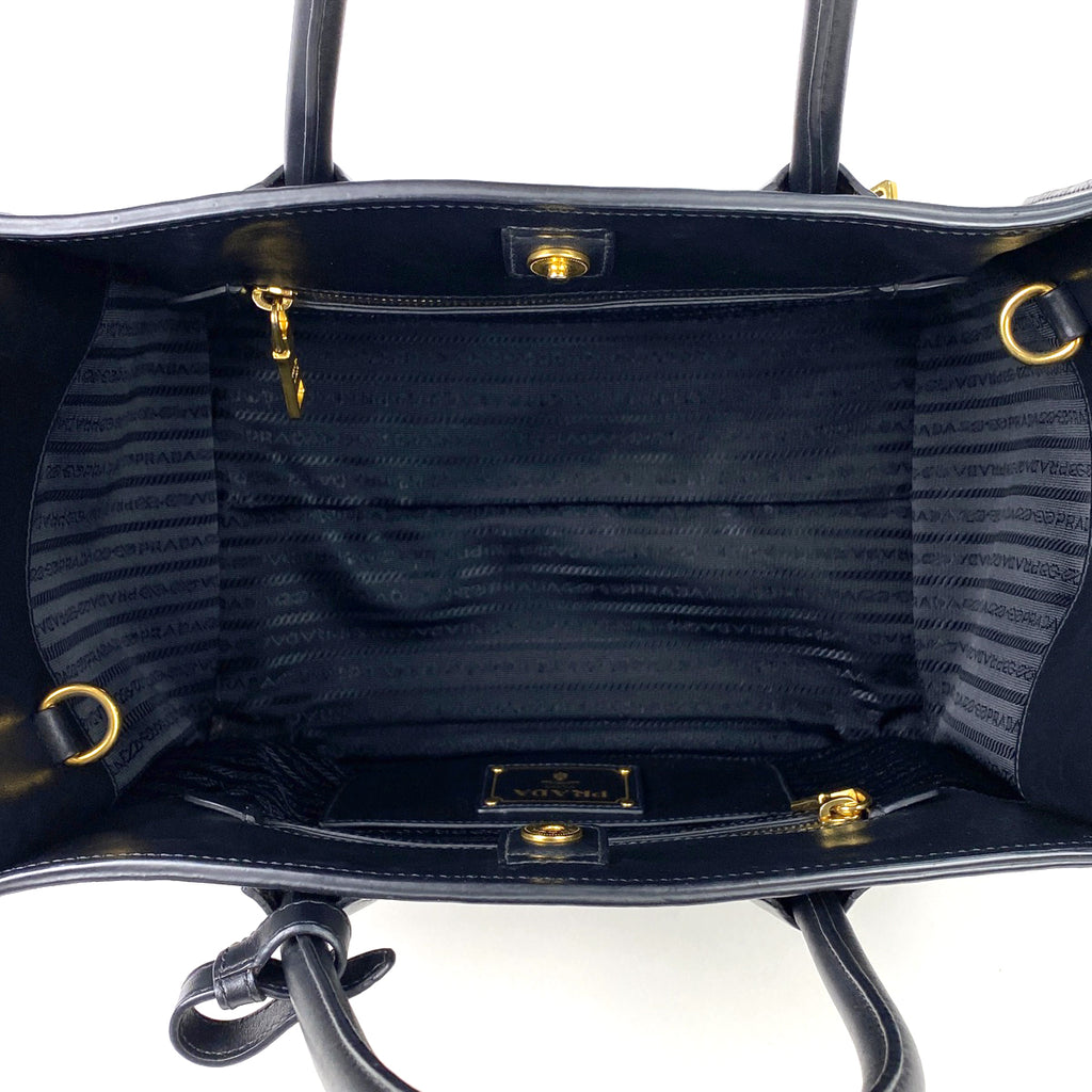 プラダ ロゴプレートハンドバッグ 2WAY ショルダーバッグ ショッピング ハンドバッグ レザー ネロ(ブラック) BN2626 レディース 【中古】brbag