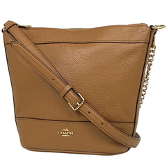 コーチ ロゴ チェーン ショルダーバッグ レザー ブラウン F76668 レディース 【中古】brbag