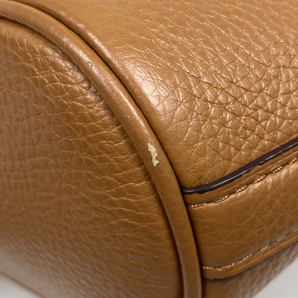 コーチ ロゴ チェーン ショルダーバッグ レザー ブラウン F76668 レディース 【中古】brbag