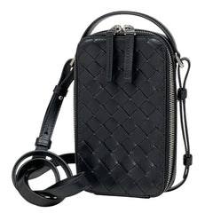 ボッテガヴェネタ イントレチャート ショルダーバッグ ハンドバッグ 斜め掛け ショルダーバッグ レザー ブラック レディース 【中古】brbag