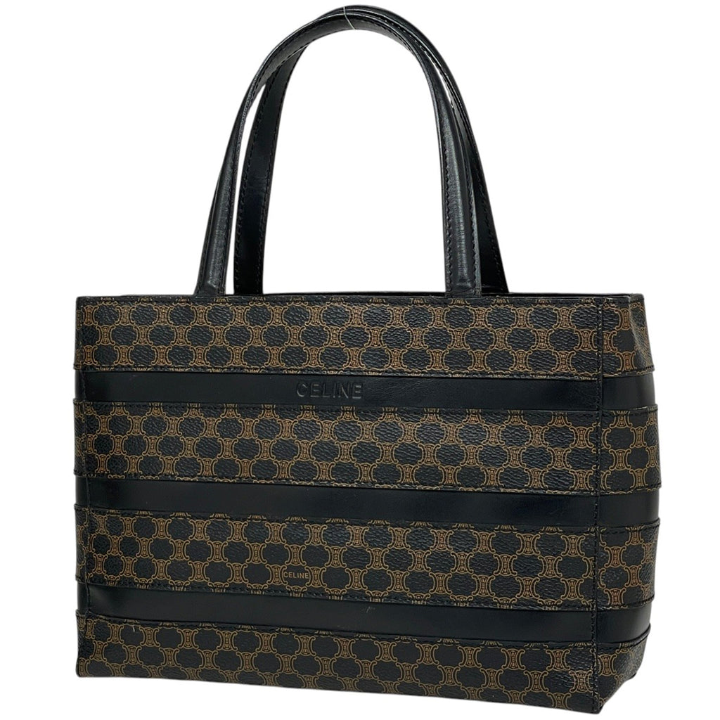 セリーヌ マカダム柄 ハンドバッグ 手提げ ハンドバッグ コーティングキャンバス ブラック レディース 【中古】brbag