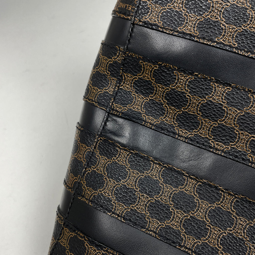 セリーヌ マカダム柄 ハンドバッグ 手提げ ハンドバッグ コーティングキャンバス ブラック レディース 【中古】brbag