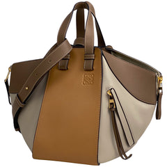 ロエベ ハンモック バッグ スモール 2WAY ショルダーバッグ アナグラム ハンドバッグ レザー ベージュ ブラウン レディース 【中古】brbag