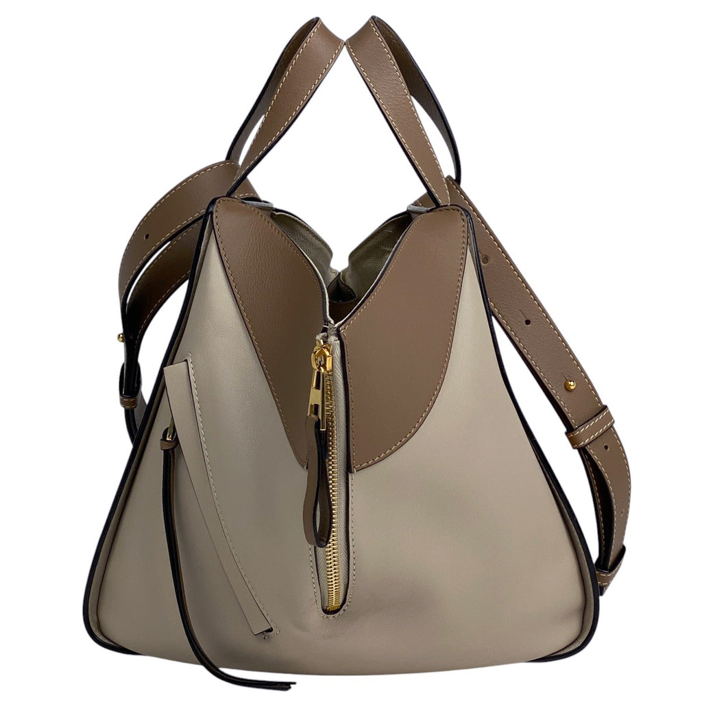 ロエベ ハンモック バッグ スモール 2WAY ショルダーバッグ アナグラム ハンドバッグ レザー ベージュ ブラウン レディース 【中古】brbag