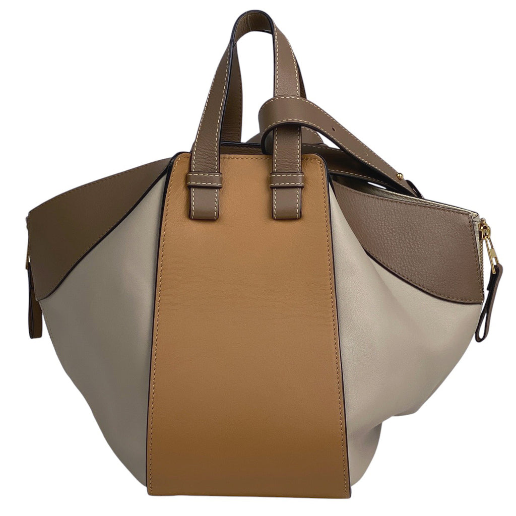 ロエベ ハンモック バッグ スモール 2WAY ショルダーバッグ アナグラム ハンドバッグ レザー ベージュ ブラウン レディース 【中古】brbag