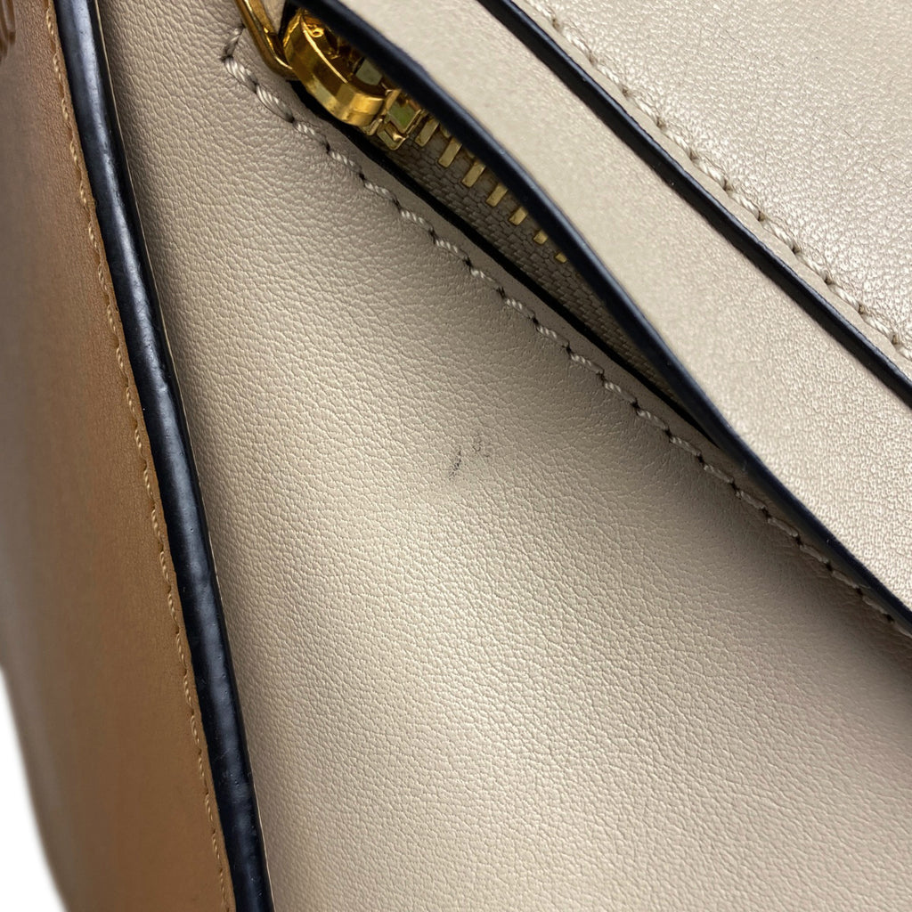 ロエベ ハンモック バッグ スモール 2WAY ショルダーバッグ アナグラム ハンドバッグ レザー ベージュ ブラウン レディース 【中古】brbag