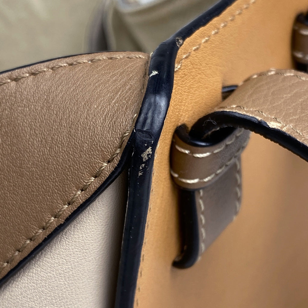 ロエベ ハンモック バッグ スモール 2WAY ショルダーバッグ アナグラム ハンドバッグ レザー ベージュ ブラウン レディース 【中古】brbag