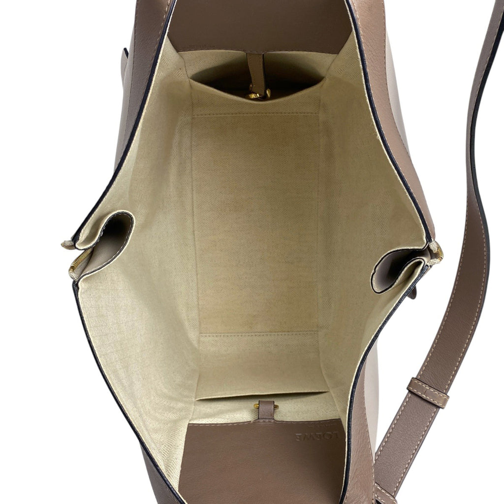 ロエベ ハンモック バッグ スモール 2WAY ショルダーバッグ アナグラム ハンドバッグ レザー ベージュ ブラウン レディース 【中古】brbag