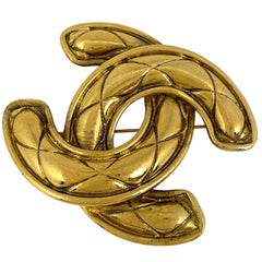 シャネル ココマーク ブローチ マトラッセ ブローチ GP ゴールド レディース 【中古】bracc