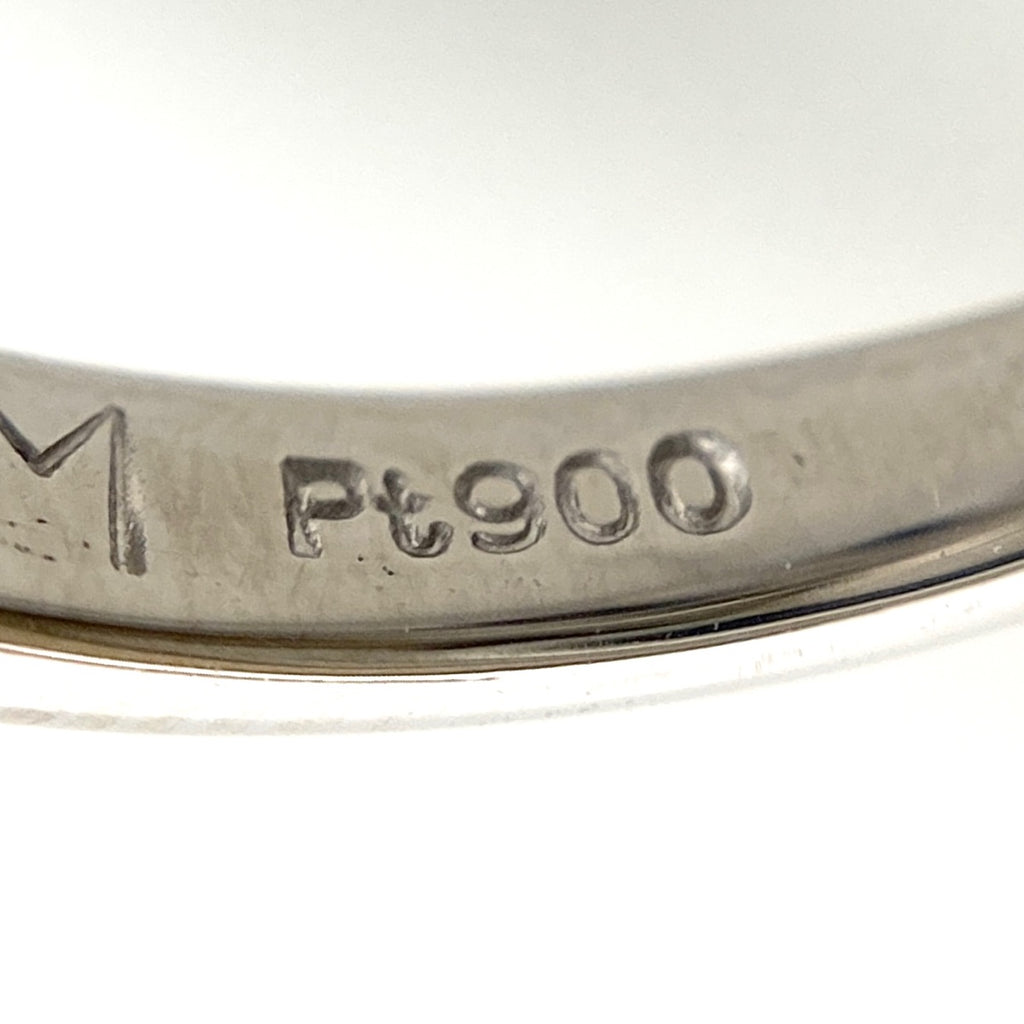 リーフモチーフ デザインリング プラチナ 指輪 メレダイヤ 葉 リング 8.5号 Pt900 ダイヤモンド レディース 【中古】nbjwl