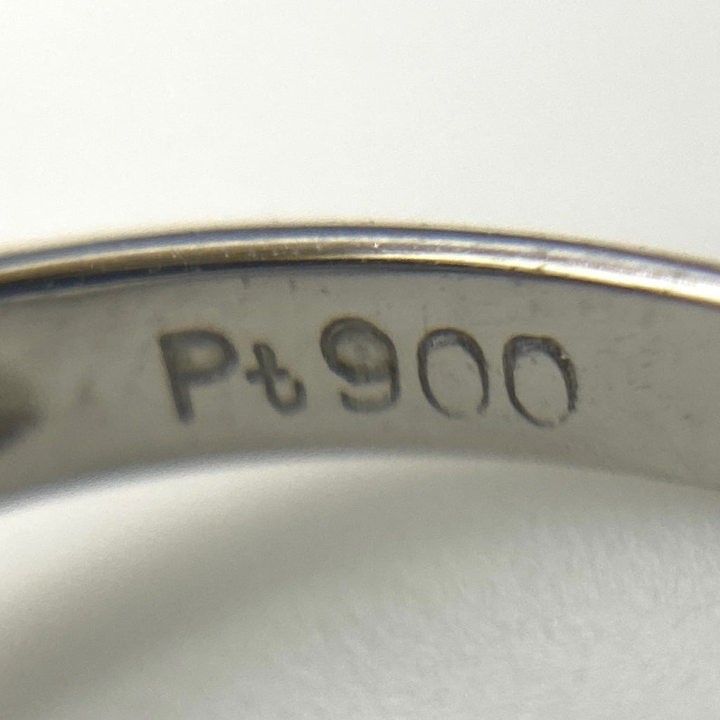 エメラルド デザインリング プラチナ メレダイヤ 指輪 リング 9.5号 Pt900 エメラルド ダイヤモンド レディース 【中古】nbjwl