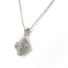 メレダイヤ デザインネックレス プラチナ ペンダント ネックレス Pt900 Pt850 ダイヤモンド レディース 【中古】nbjwl