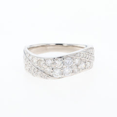 メレダイヤ デザインリング プラチナ 指輪 リング 16.5号 Pt900 ダイヤモンド レディース 【中古】nbjwl