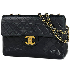 シャネル デカ マトラッセ シングルフラップ チェーン ショルダーバッグ ココマーク Wチェーン ショルダーバッグ レザー ブラック A01094 レディース 【中古】 brbag