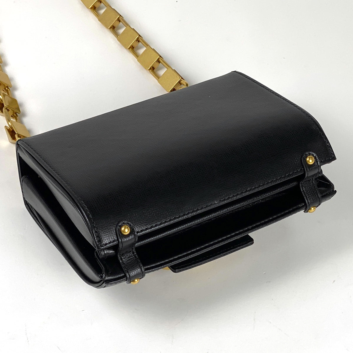美品 ヴァレンティノガラヴァーニ ダレスバッグ レザー ブラック 保存袋付き バイセル公式】ヴァレンティノ・ガラヴァーニ スタッズサイン