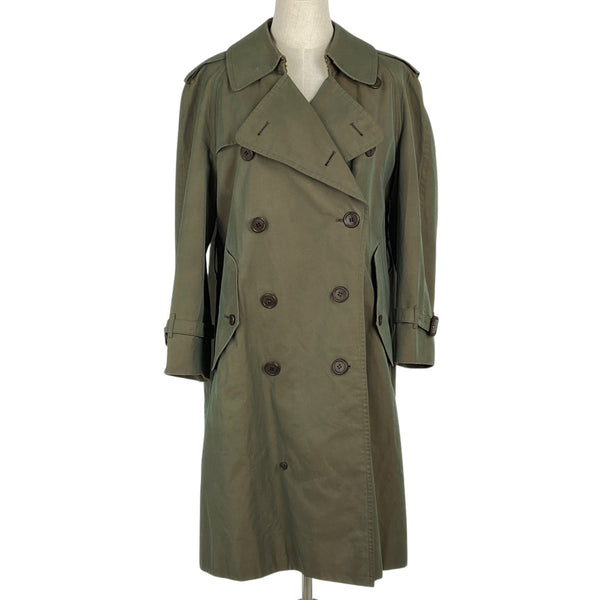 美品✨バーバリー トレンチコート ベルト付き ノバチェック カーキ M 美品！BURBERRYステンカラーコートノバチェックカーキベルト付き