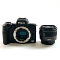 キヤノン Canon EOS Kiss M EF-M 15-45 IS STM レンズキット ブラック デジタル ミラーレス 一眼カメラ 【中古】