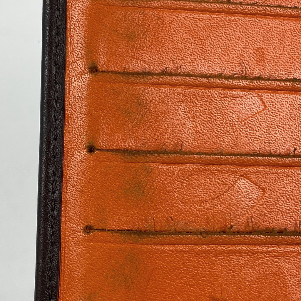 シャネル カンボンライン 二つ折り 長財布 ココマーク 長財布 レザー ブラウン オレンジ レディース 【中古】 brbag
