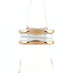 ブルガリ ビー ゼロワン リング PG ピンクゴールド 指輪 B-ZERO1 2バンド リング 10号 750 ホワイトセラミック レディース 【中古】brjwl