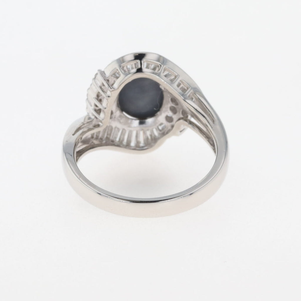 ブラックオパール プラチナ 指輪 メレダイヤ リング 11号 Pt900 ブラックオパール ダイヤモンド レディース 【中古】nbjwl