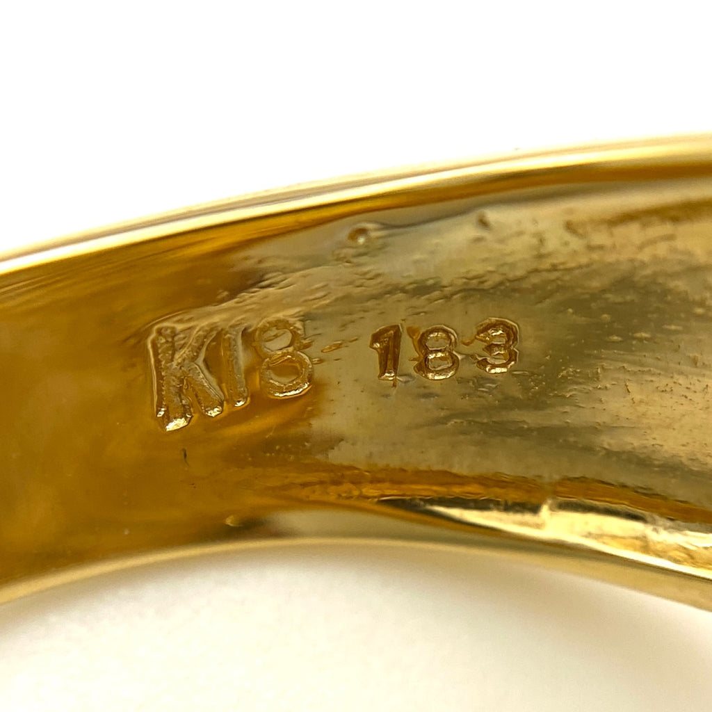 メレダイヤ デザインリング YG イエローゴールド 指輪 リング 13号 K18 ダイヤモンド レディース 【中古】nbjwl