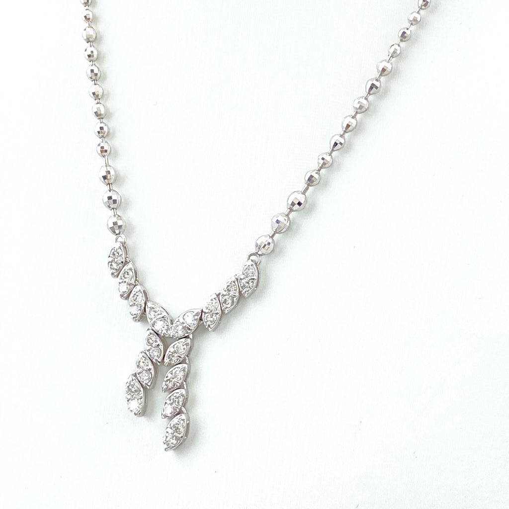メレダイヤ デザインネックレス ペンダント ネックレス K18 ダイヤモンド レディース 【中古】nbjwl