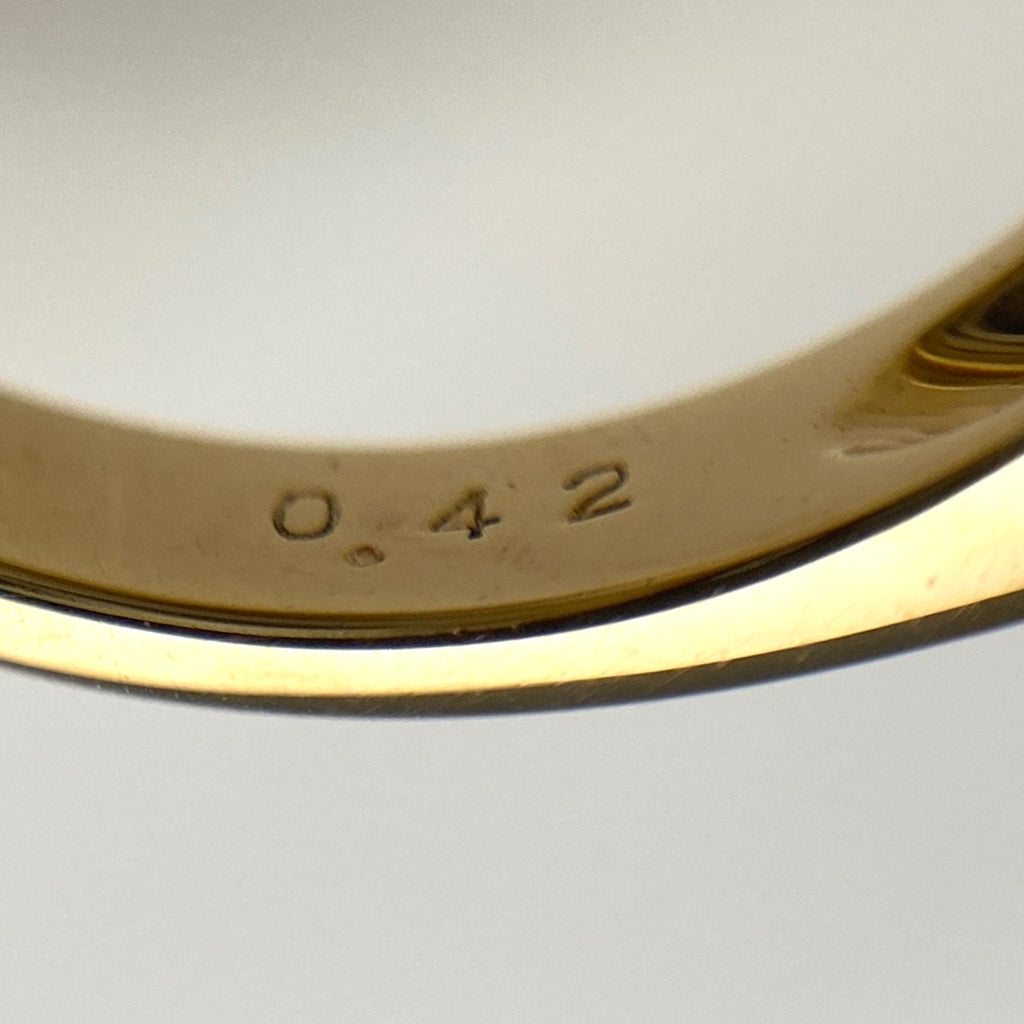 フラワーモチーフ デザインリング YG イエローゴールド 指輪 メレダイヤ 花 リング 12号 K18 サファイア ダイヤモンド レディース 【中古】nbjwl