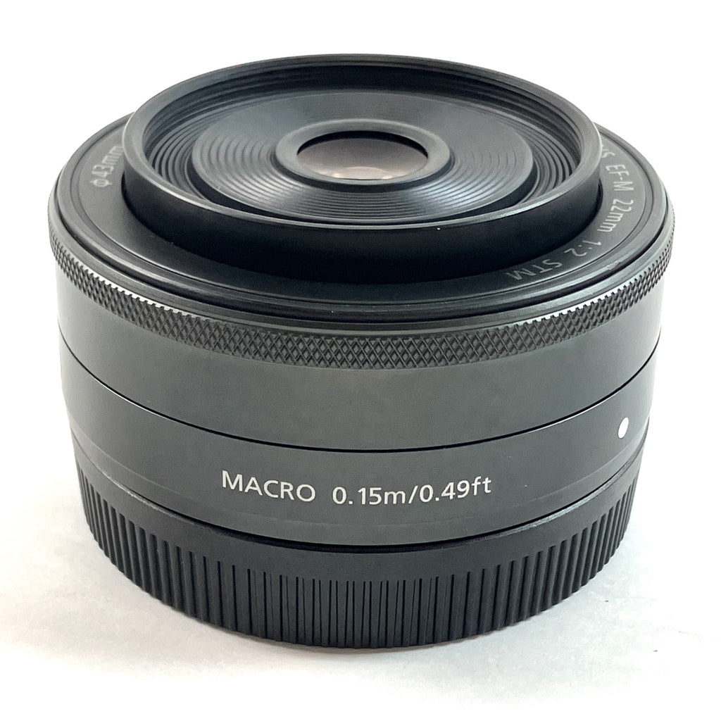 キヤノン Canon EF-M 22mm F2 STM ブラック 一眼カメラ用レンズ（オートフォーカス） 【中古】